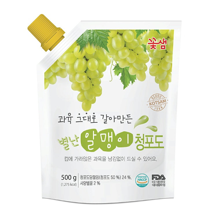 KOTSAM Unique Grape Pulp 500ml/꽃샘 별난 청포도 알맹이 500g